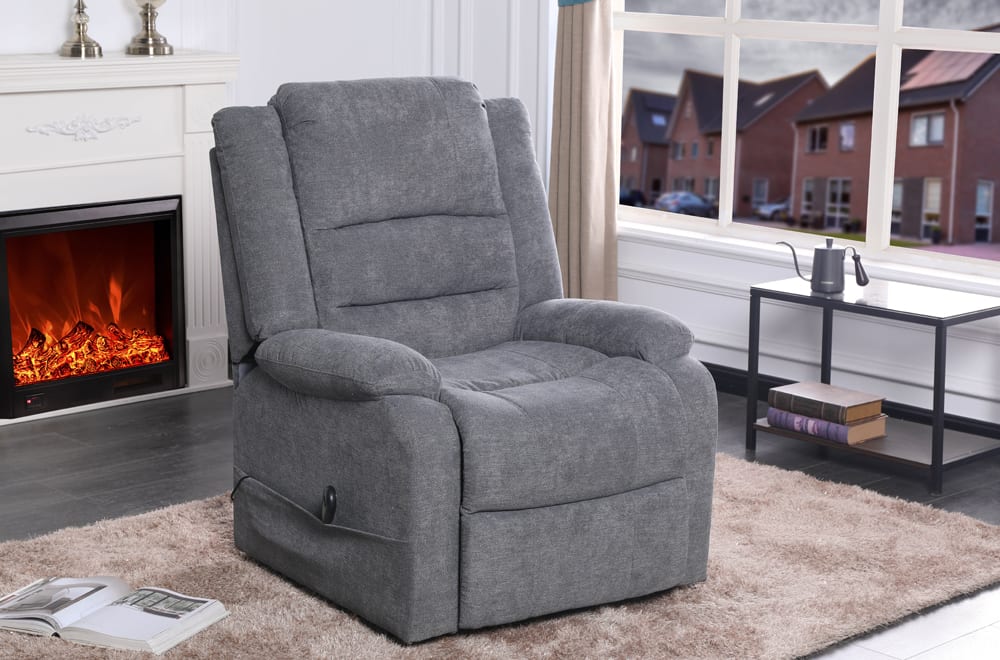 POWER RECLINER LIFT CHAIR WITH FABRIC - SOFT CHARCOAL