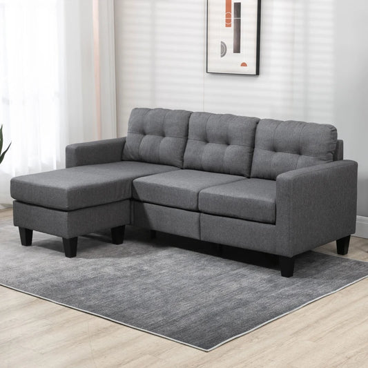 3 Seater Couch with Switchable Ottoman and Cup Holders