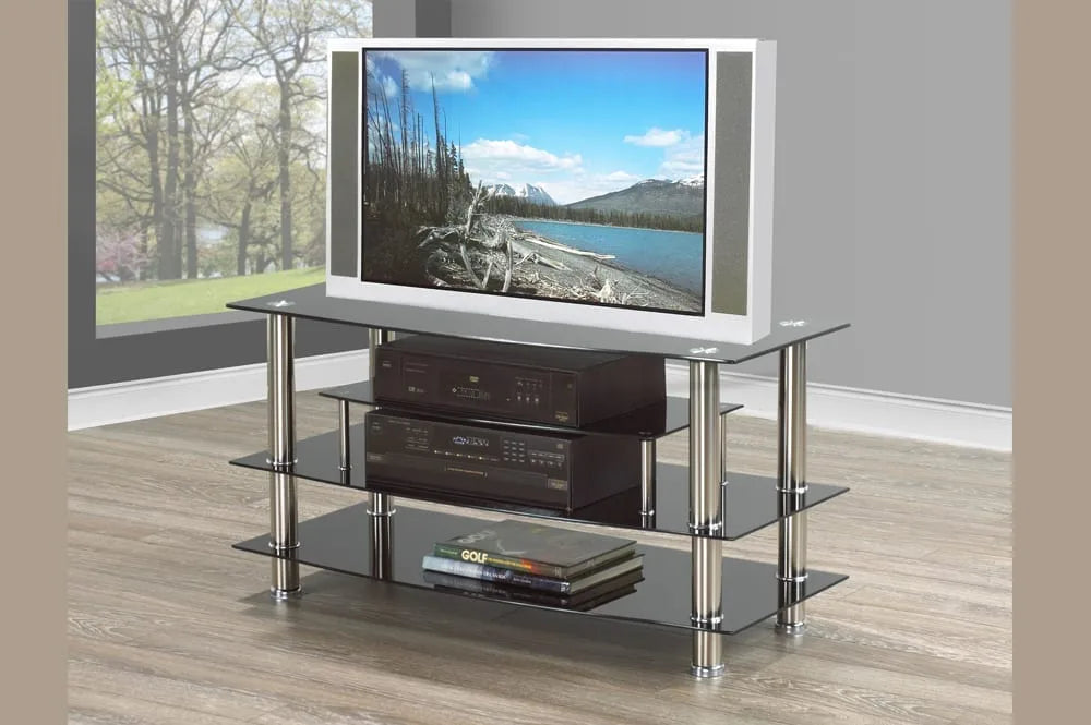 Black and Chrome TV Stand