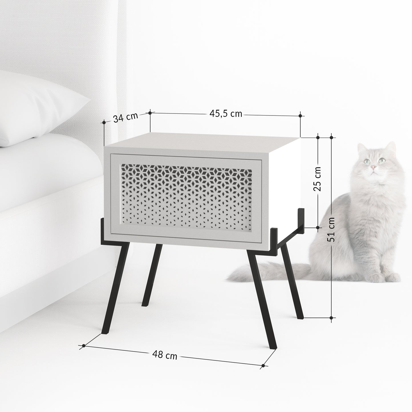 Modern Cane-Front Nightstand