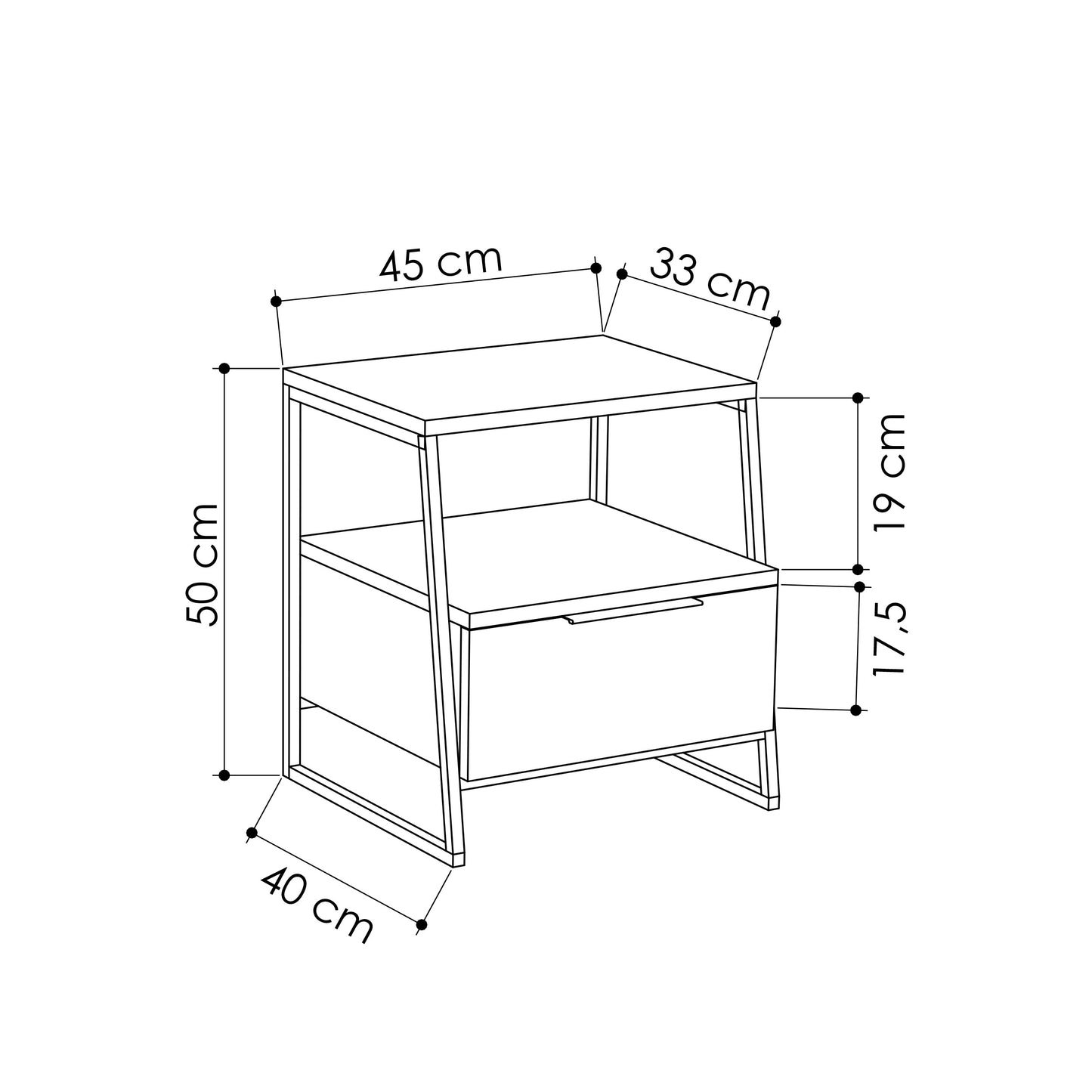 Modern 1-Drawer Nightstand