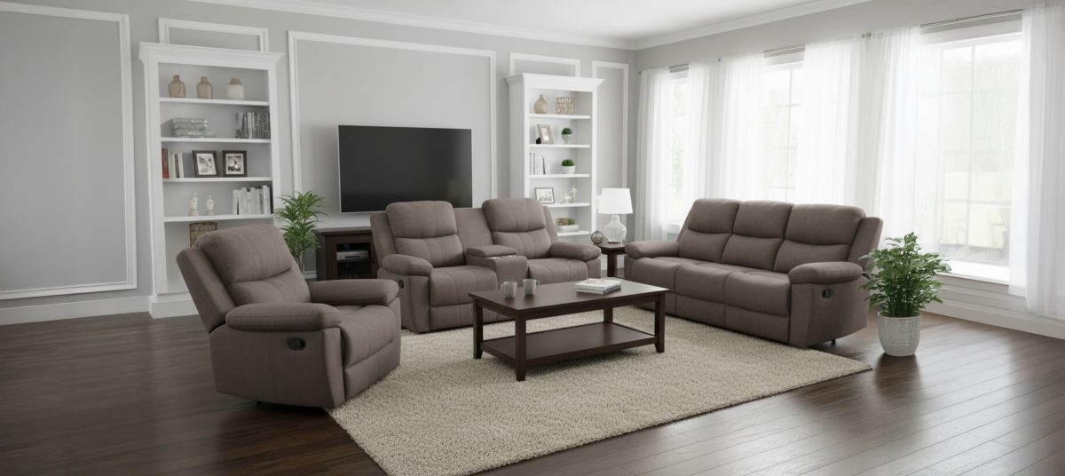 Sorrento Chenille Reclining Sofa Set
