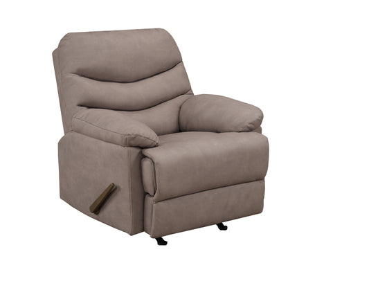 RECLINER SWIVEL ROCKER CHAIR WITH AIR SUEDE - MOCHA