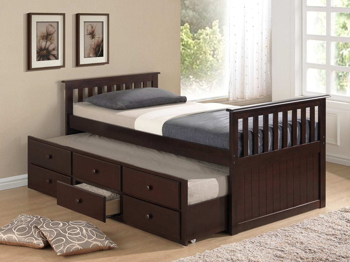 Captain Trundle Bed with Drawers