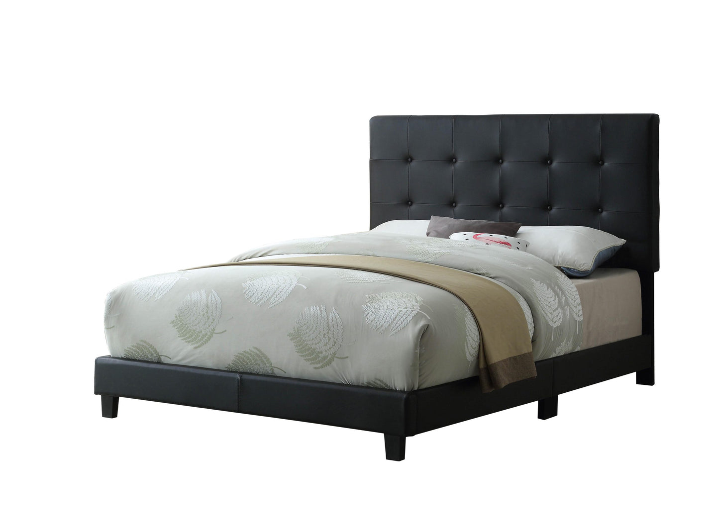 Button Leather Bed Frame