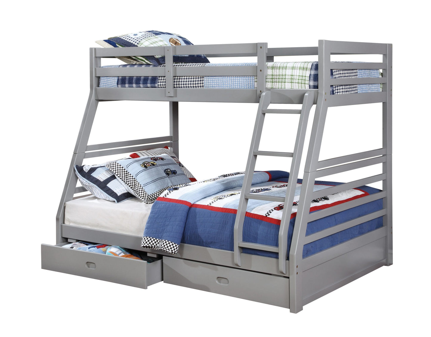 Bowery Hill Wood Twin over Full Storage Bunk Bed