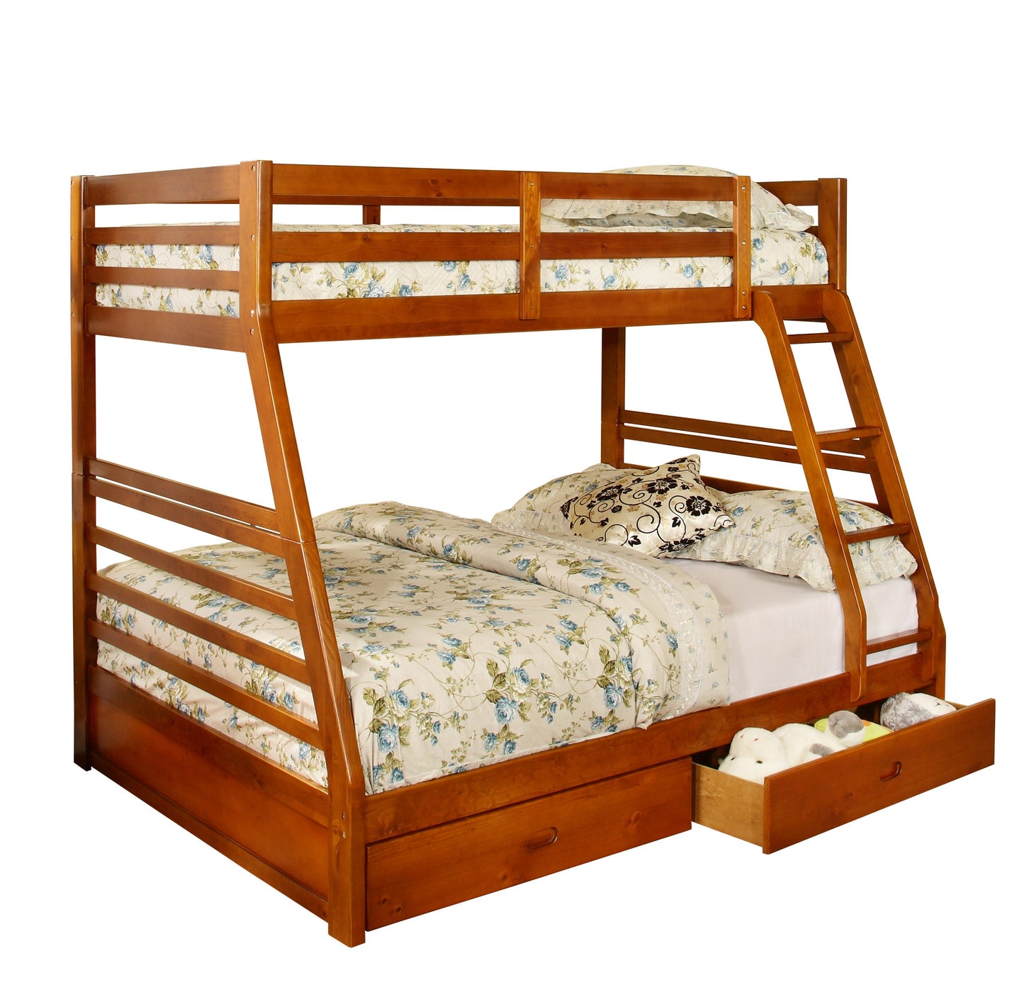 Bowery Hill Wood Twin over Full Storage Bunk Bed