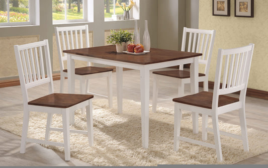 Cookies And Cream Solid Wood Dining Table Set 5pc