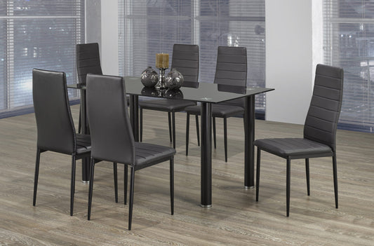 Florian Glass Dining Table Set 7pc