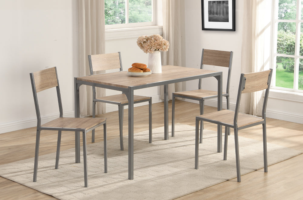 5 Pieces Rustic Dining Set