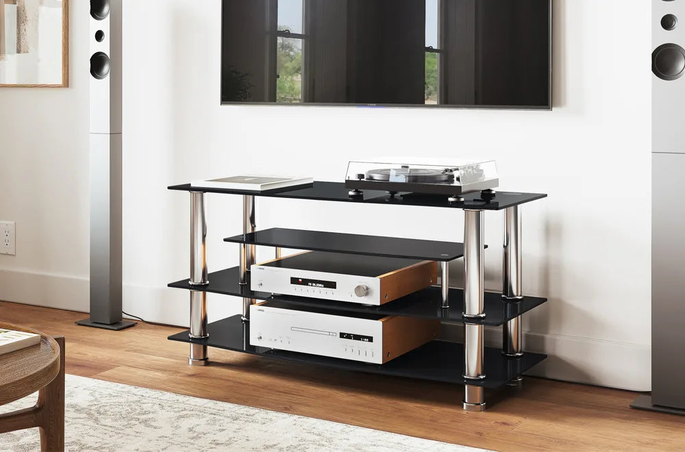 Black and Chrome TV Stand