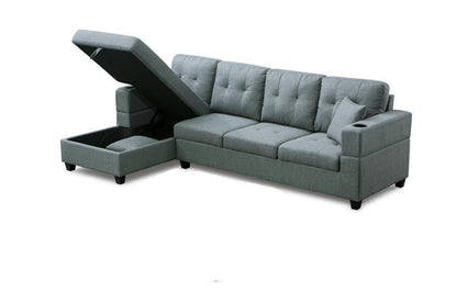 Fabric Sectional Storage Sofa