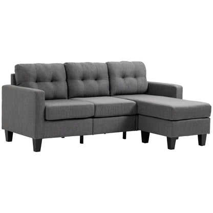 3 Seater Couch with Switchable Ottoman and Cup Holders