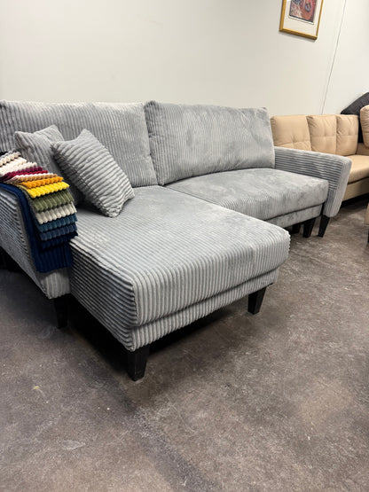 Aria Corduroy Reversible Pullout Sofa Bed Sectional
