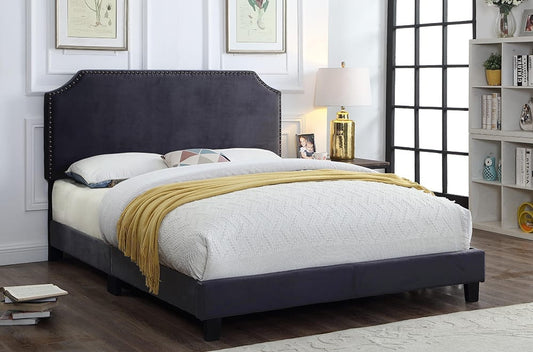 Deryck Upholstered Velvet Bed Frame