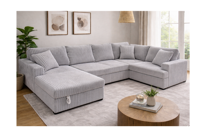 Aspen U-Shape Sleeper Sectional with Storage