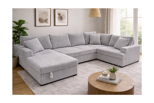 Aspen U-Shape Sleeper Sectional with Storage