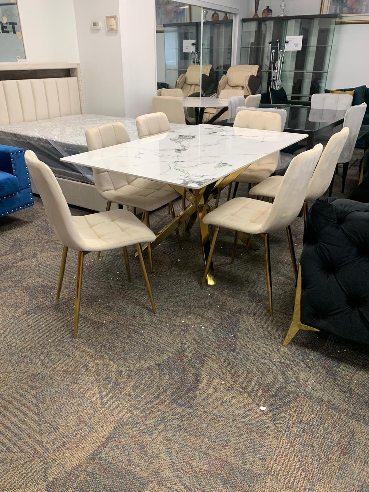 Modern Ceramic Dining Table Set – 7 Piece