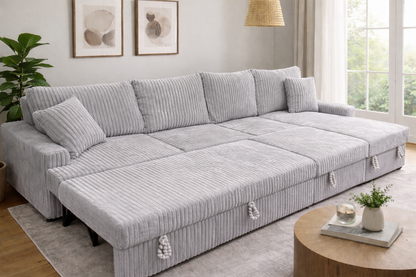 Aspen U-Shape Sleeper Sectional with Storage