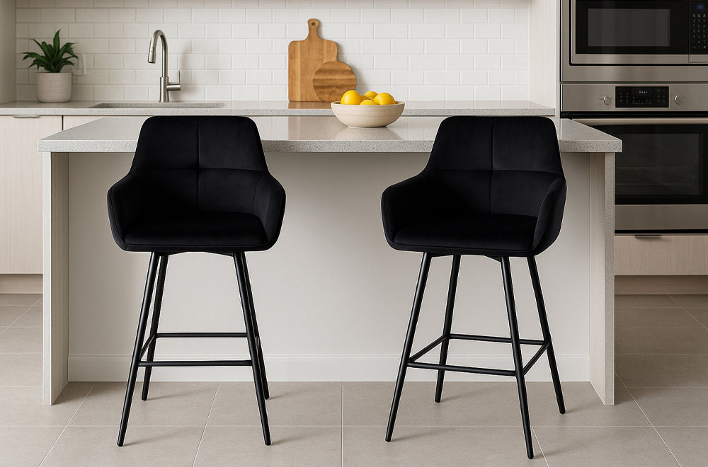 Metro Velvet Bar Stool