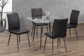 Glass Top Dining Set With Metal Legs 5pc