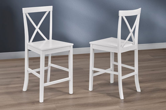White Cross Back Bar Stool