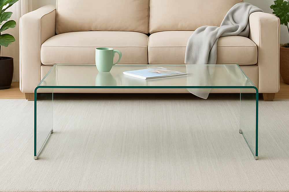 Luna Waterfall Glass Coffee Table