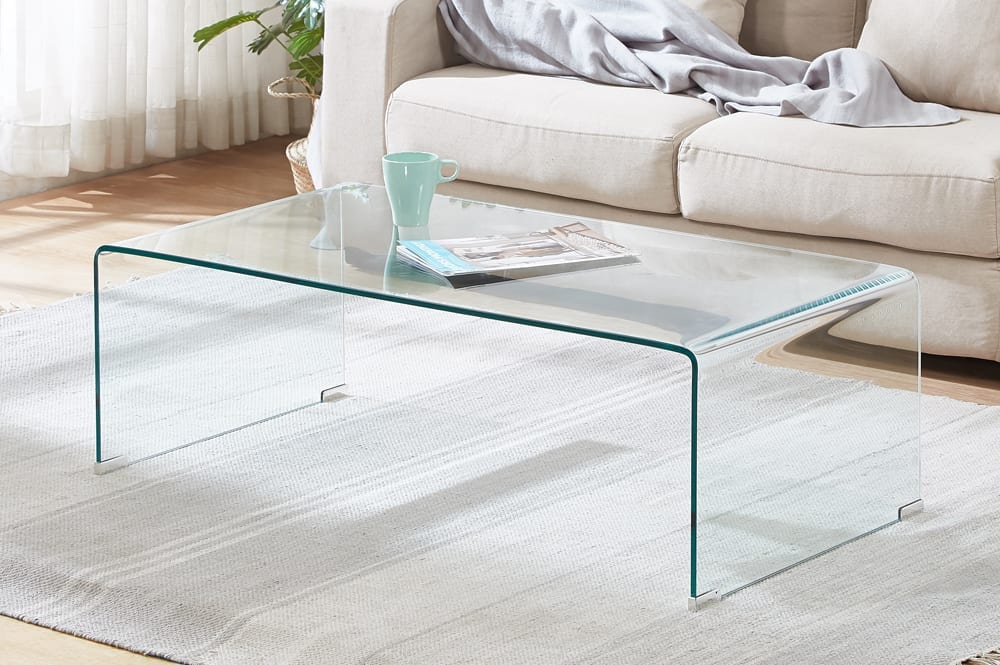 Luna Waterfall Glass Coffee Table