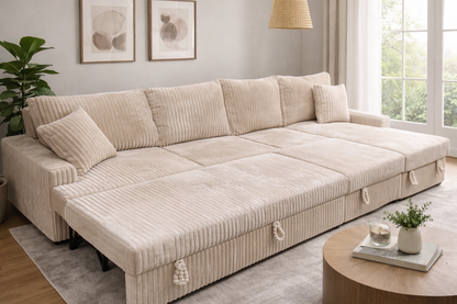 Aspen U-Shape Sleeper Sectional with Storage