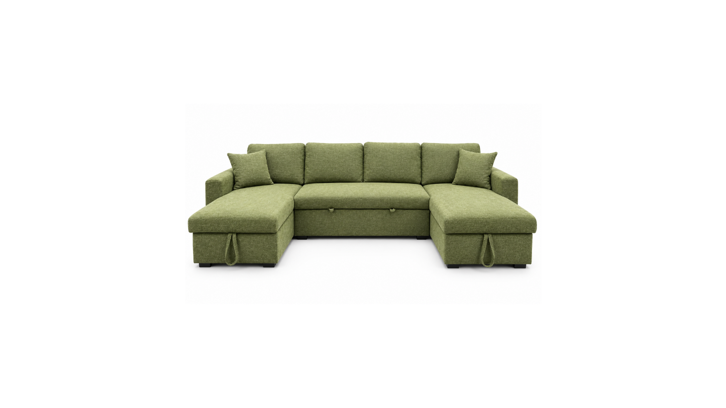 Modern U-Shape Sofa Bed With Storage
