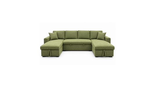 Modern U-Shape Sofa Bed With Storage