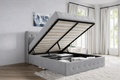 Lift up Storage Platform Bed/Button Tufted Wingback Headboard/Hydraulic Storage