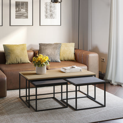 Retro Grey Nesting Coffee Table Set