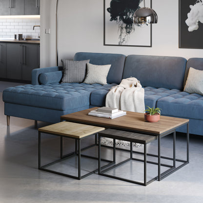 Dark Brown Nesting Coffee Table Set