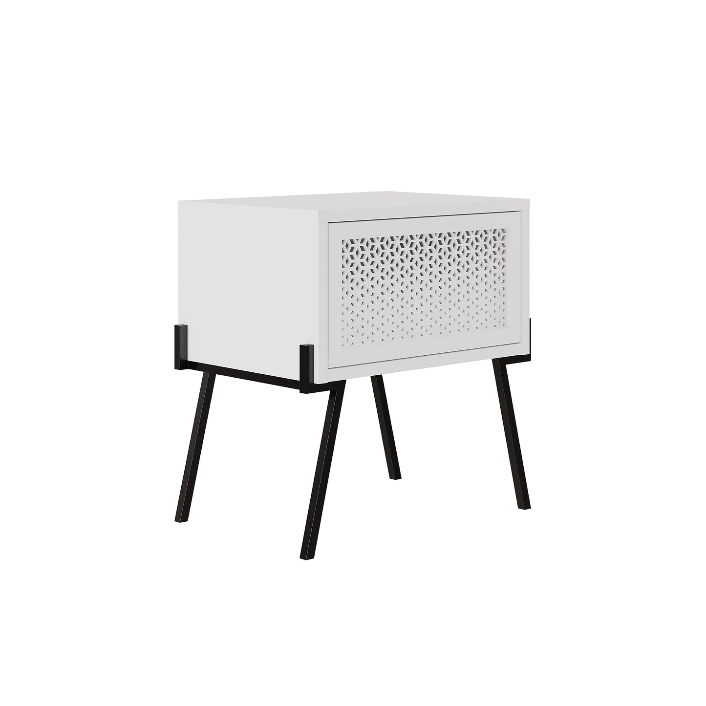Modern Cane-Front Nightstand
