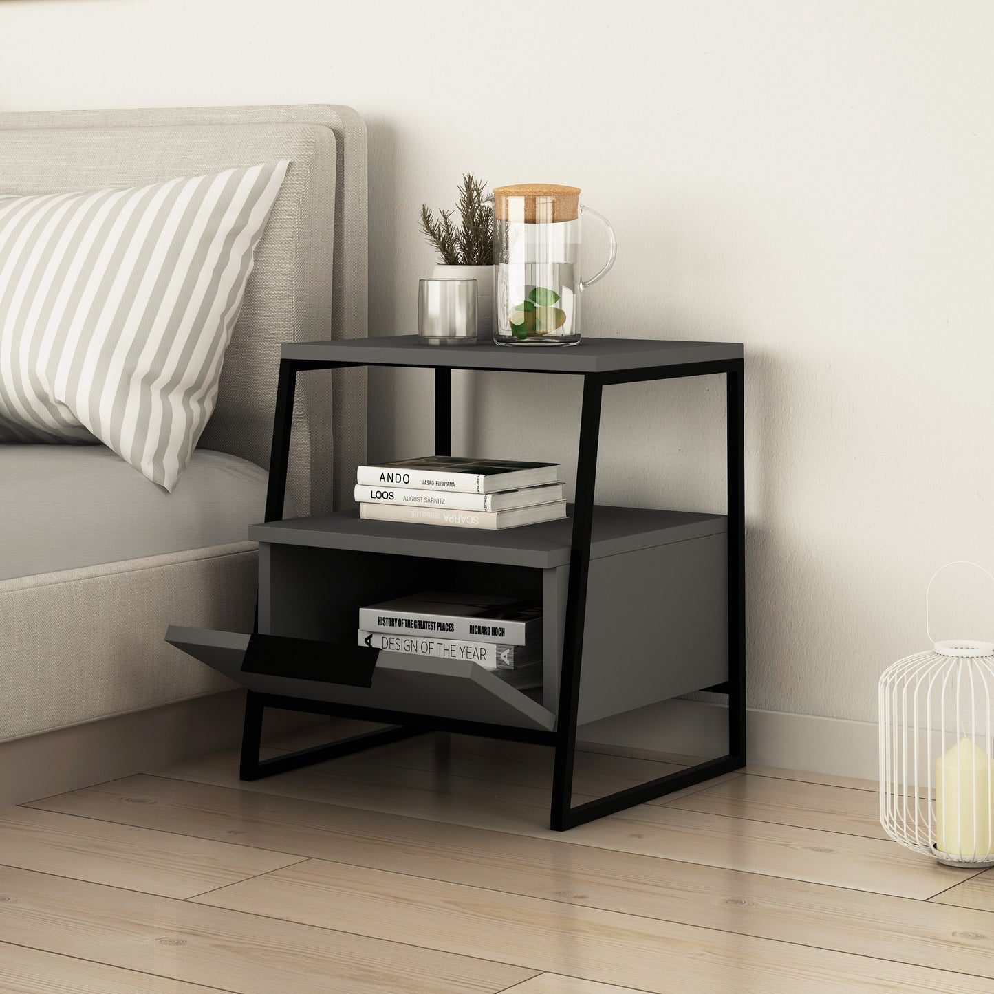 Modern 1-Drawer Nightstand