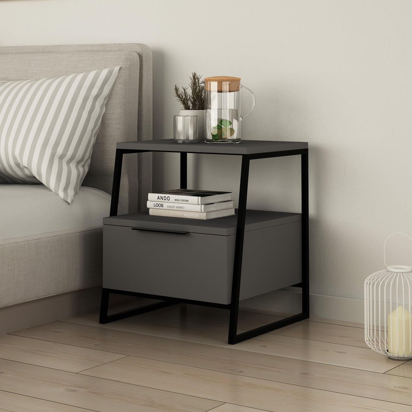 Modern 1-Drawer Nightstand