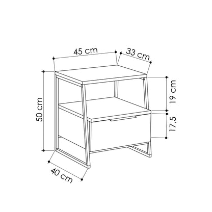 Modern 1-Drawer Nightstand