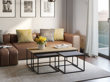 Retro Grey Nesting Coffee Table Set
