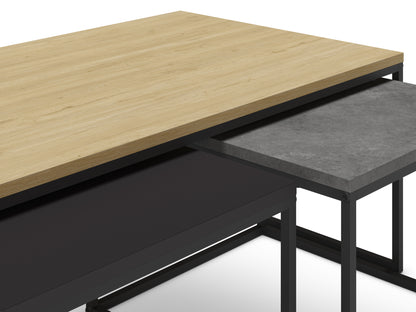 Retro Grey Nesting Coffee Table Set