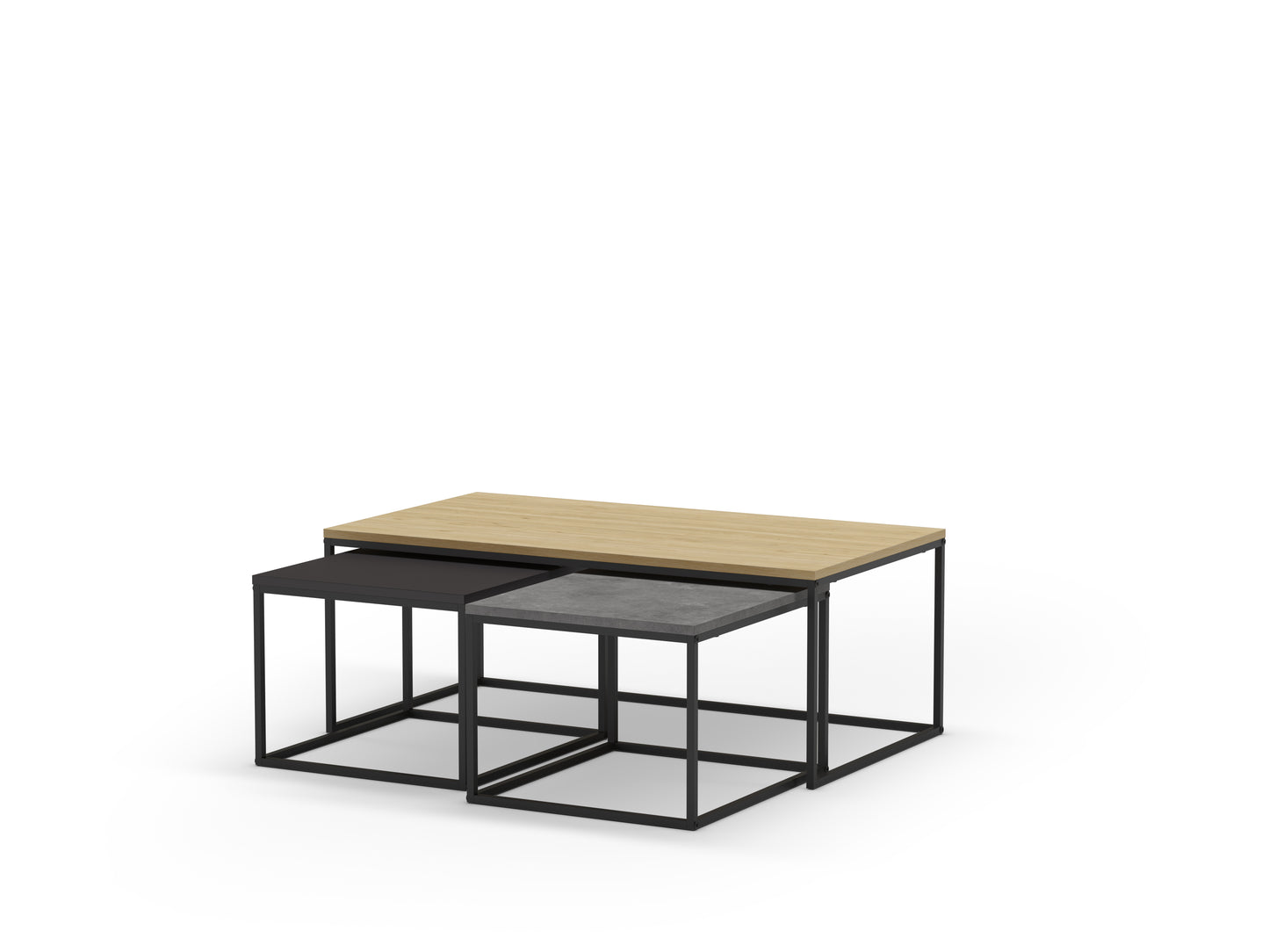 Retro Grey Nesting Coffee Table Set