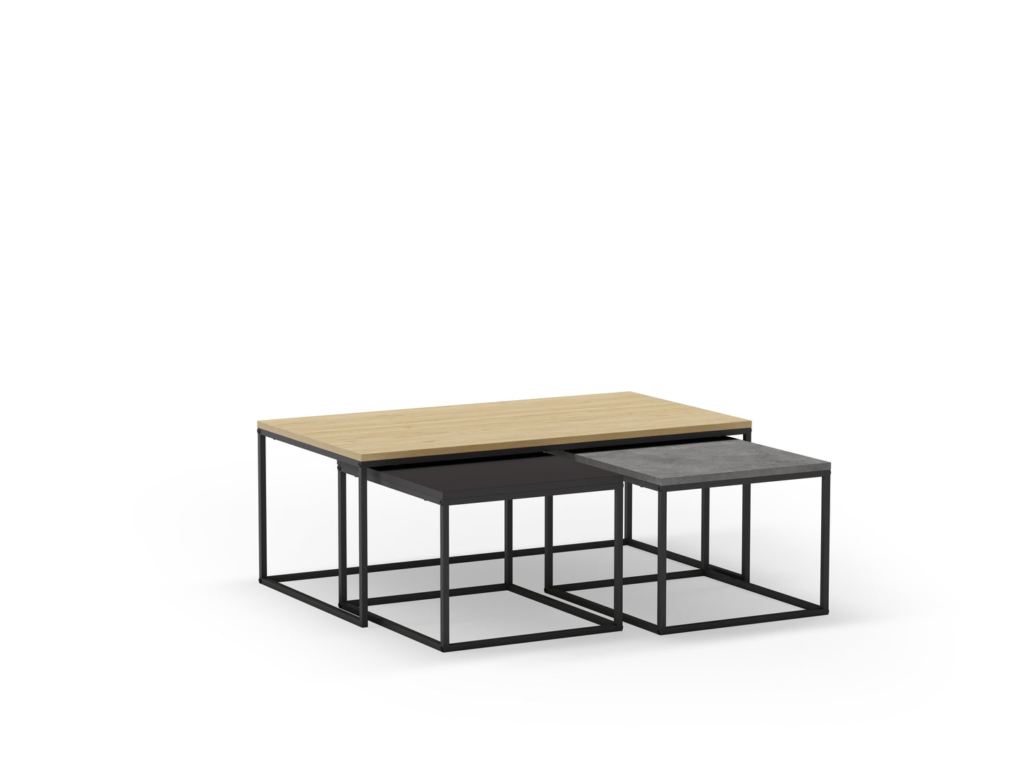 Retro Grey Nesting Coffee Table Set