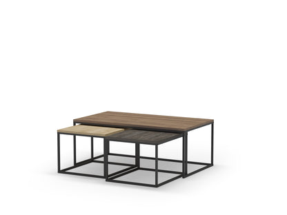 Dark Brown Nesting Coffee Table Set