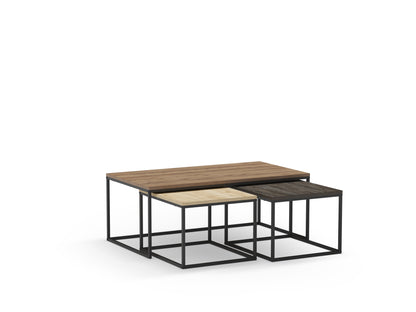 Dark Brown Nesting Coffee Table Set