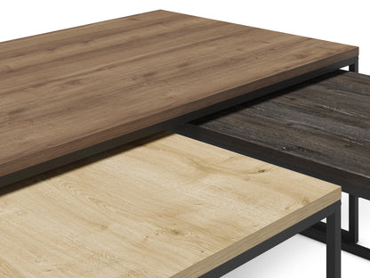 Dark Brown Nesting Coffee Table Set