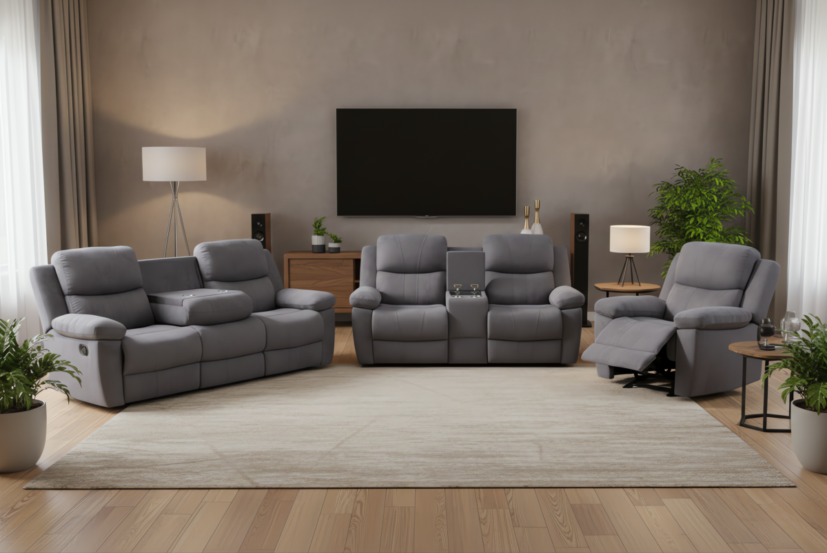 Sorrento Chenille Reclining Sofa Set