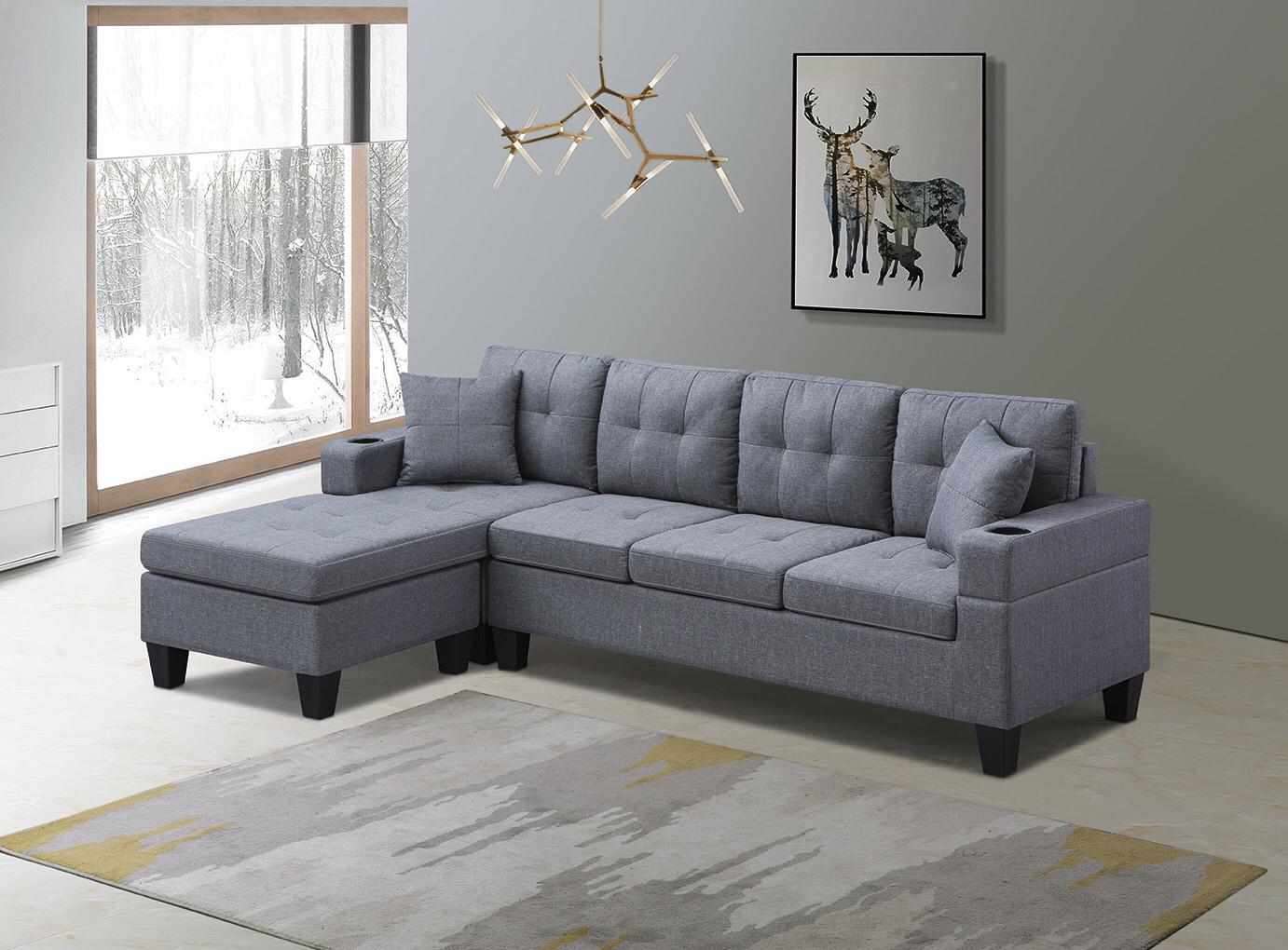 Sectional Sofa – Grey/Black