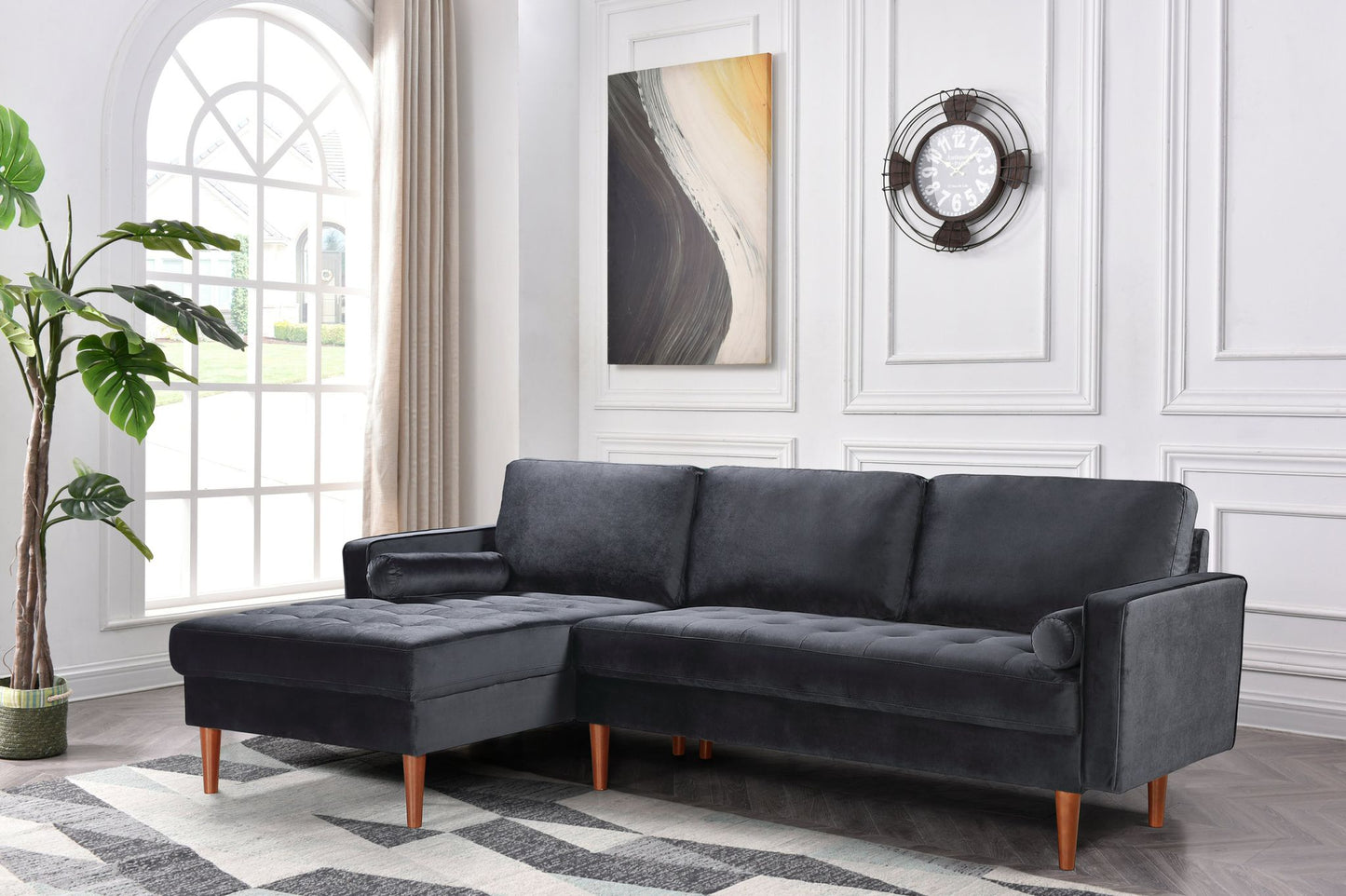 Debbie Velvet Sectional Sofa