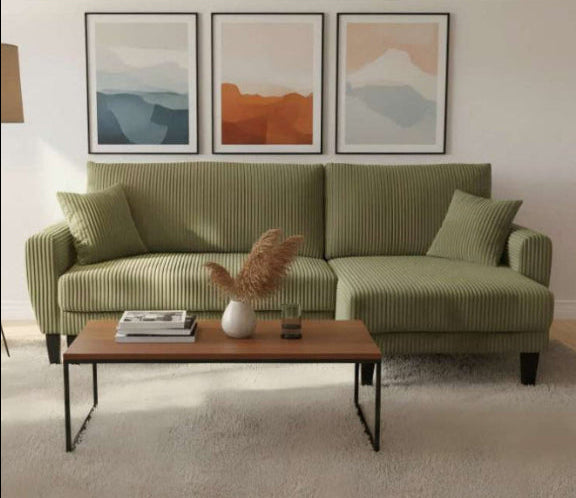 Aria Corduroy Reversible Pullout Sofa Bed Sectional