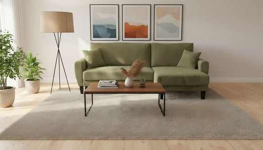 Aria Corduroy Reversible Pullout Sofa Bed Sectional